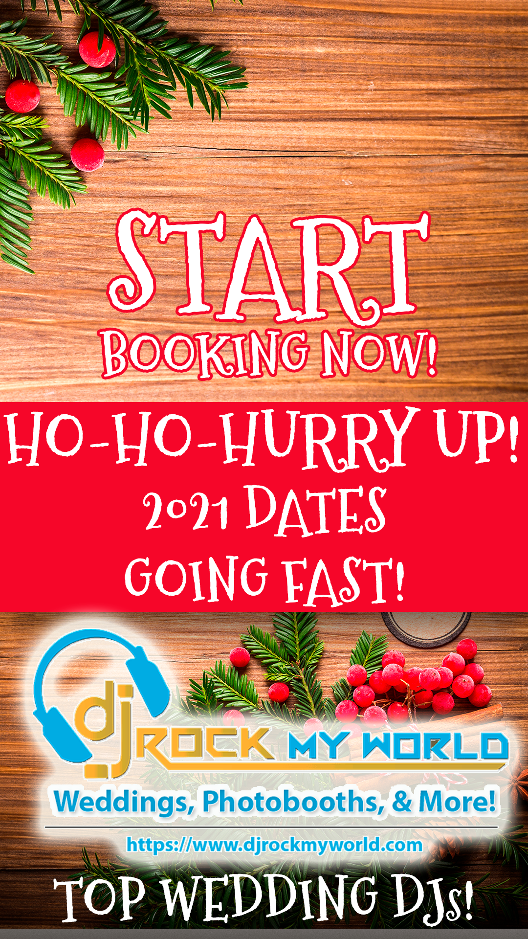 Ho, Ho, Ho, HURRY Up at Book Your Special Day in 2021!