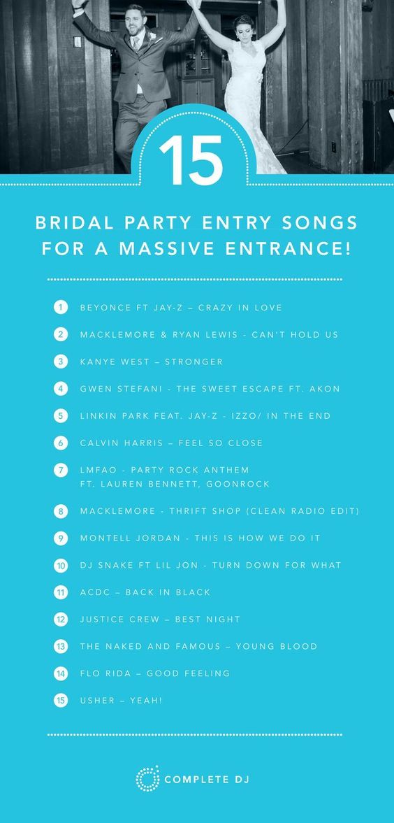 Wedding Entrance Songs To Get The Party Started