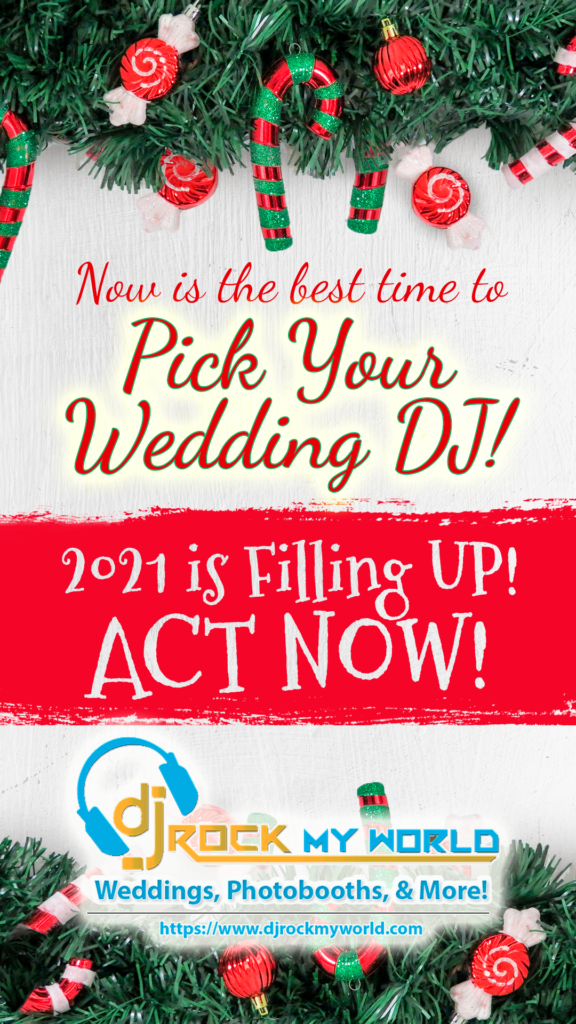 2021 is FIlling Up. Pick Your Wedding DJ Now! DJ Rock My World.com