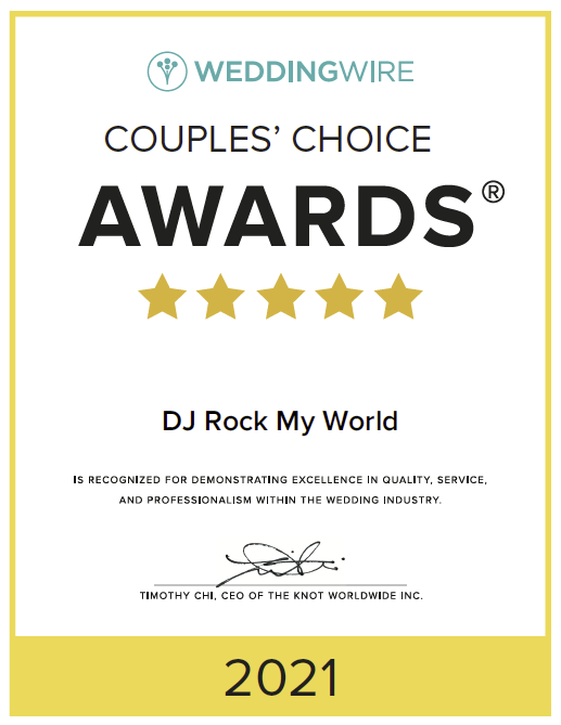 WeddingWire Couples' Choice Award 2021 Winner - DJ Rock My World